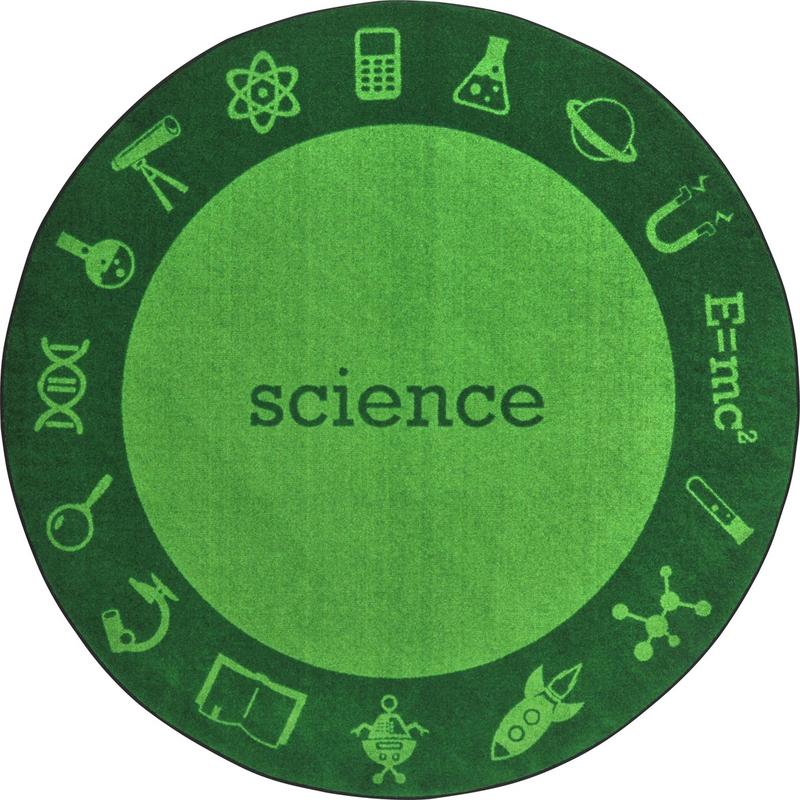 STEAM™ Classroom Seating Rug, 5'4" Round - Science