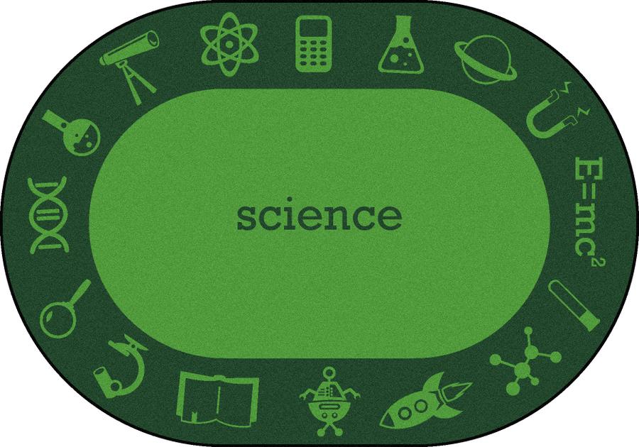 STEAM™ Classroom Seating Rug, 7'8" x 10'9" Oval - Science