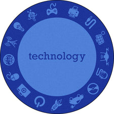 STEAM™ Classroom Seating Rug, 7'7" Round - Technology
