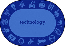 STEAM™ Classroom Seating Rug, 7'8" x 10'9" Oval - Technology