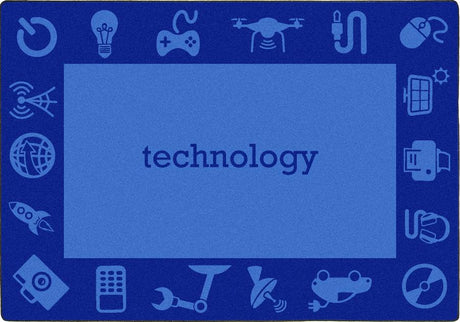 STEAM™ Classroom Seating Rug, 7'8" x 10'9" Rectangle - Technology