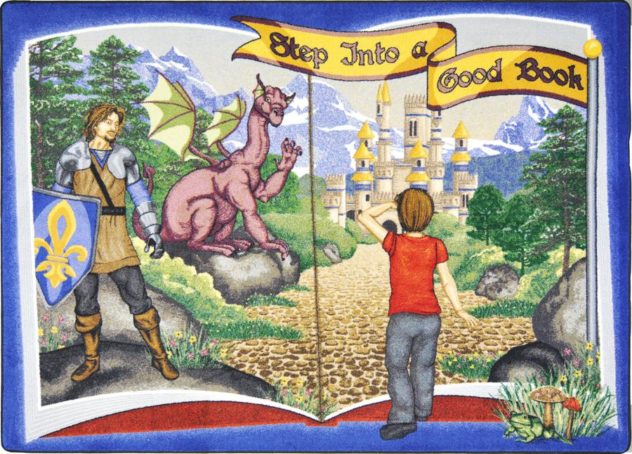 Step Into A Good Book© Classroom Rug, 3'10" x 5'4" Rectangle