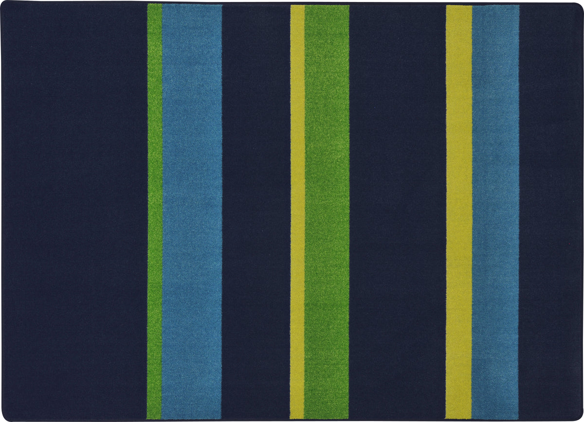 Straight and Narrow© Navy Classroom Rug, 7'8" x 10'9" Rectangle