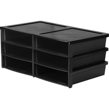 Quick Stack Organizer, 6 Compartments (Black)