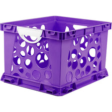 Premium File Crate with Handles, Purple