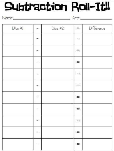 Roll-It!! Dice Games for Addition, Subtraction and Multiplication Practice