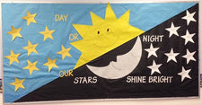 "Day or Night Our Stars Shine Bright" Bulletin Board Idea