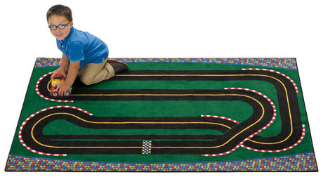 Super Speedway KID$ Value Discount Racetrack Rug, 4' x 6' Rectangle