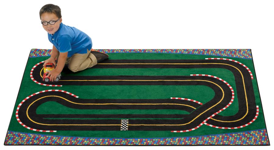 Super Speedway KID$ Value Discount Racetrack Rug, 3' x 4'6" Rectangle