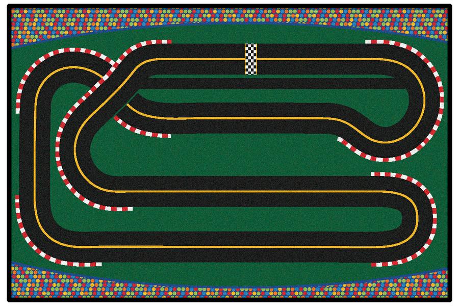 Super Speedway KID$ Value Discount Racetrack Rug, 4' x 6' Rectangle
