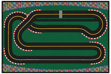 Super Speedway KID$ Value Discount Racetrack Rug, 3' x 4'6" Rectangle