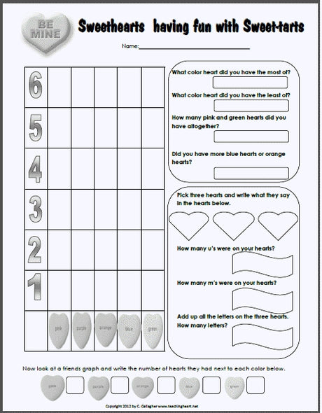 Conversation Heart Graphing - with FREE Printable!