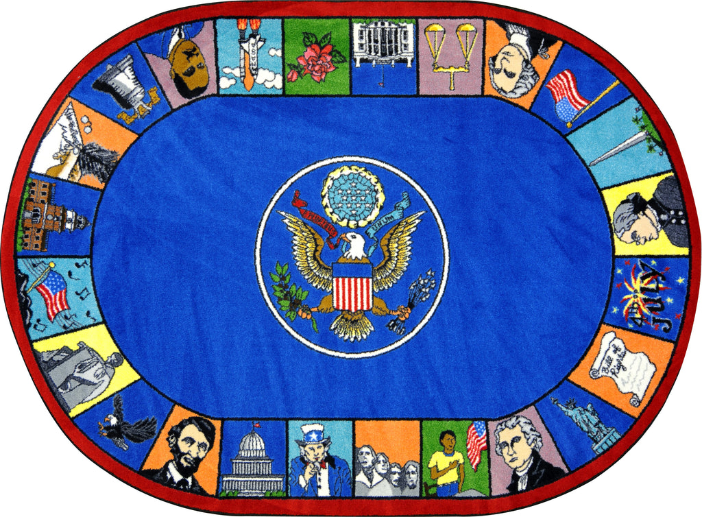 Symbols of America© Classroom Rug, 5'4" x 7'8"  Oval