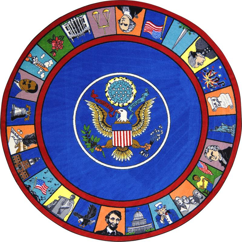 Symbols of America© Classroom Rug, 7'7"  Round