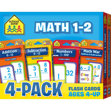Math 1-2 Flash Card 4-Pack