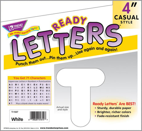 White 4-Inch Casual Uppercase Ready Letters®