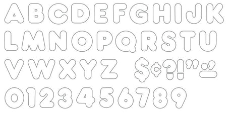White 4-Inch Casual Uppercase Ready Letters®