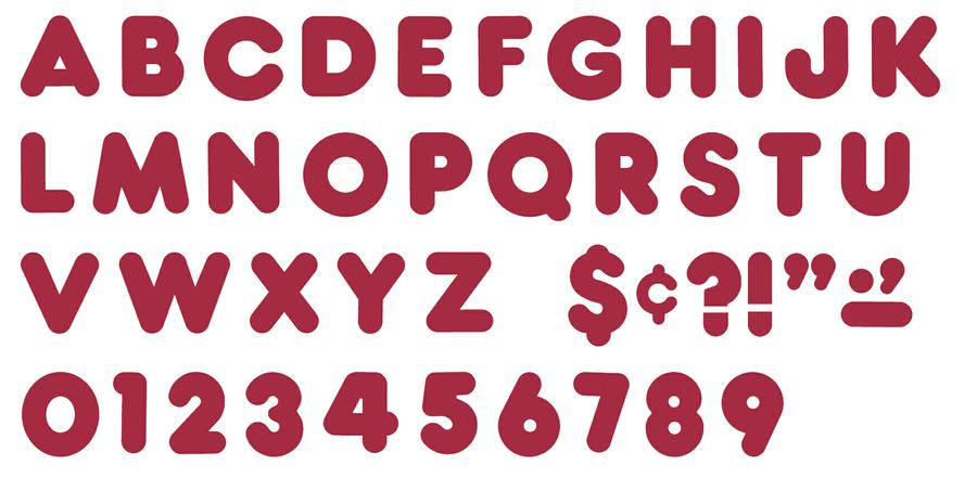 Maroon 4-Inch Casual Uppercase Ready Letters®