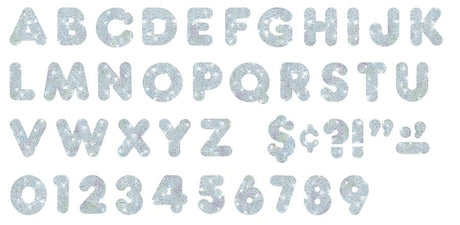 Silver Sparkle 4-Inch Casual Uppercase Ready Letters®