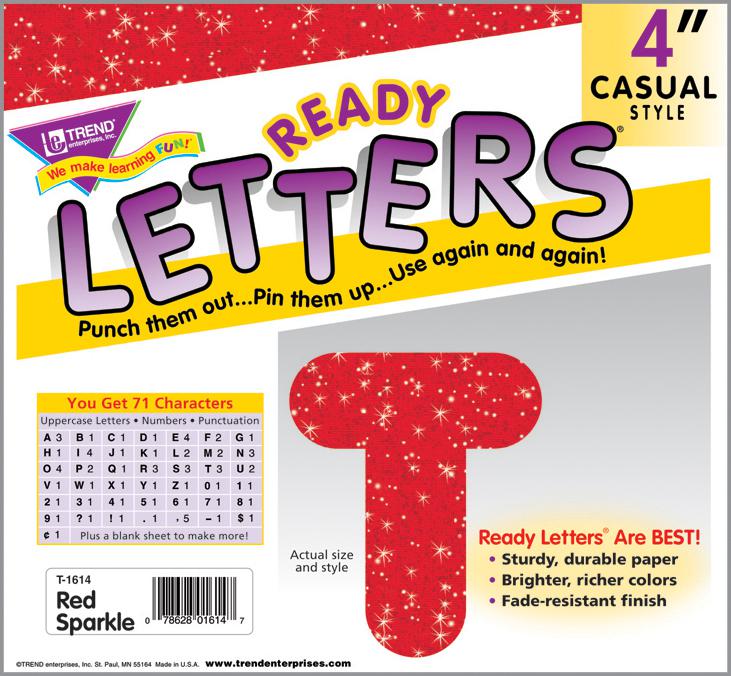 Red Sparkle 4-Inch Casual Uppercase Ready Letters®
