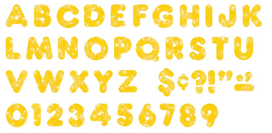 Yellow Sparkle 4-Inch Casual Uppercase Ready Letters®