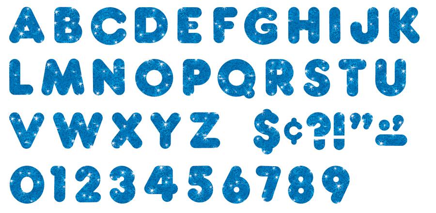Blue Sparkle 4-Inch Casual Uppercase Ready Letters®