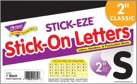 Black 2-Inch Letters & Marks STICK-EZE®