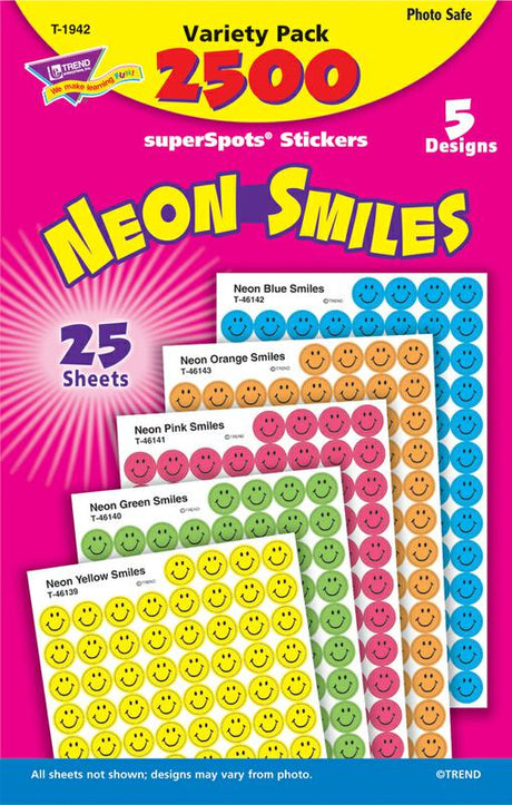 Neon Smiles superSpots® Stickers Variety Pack