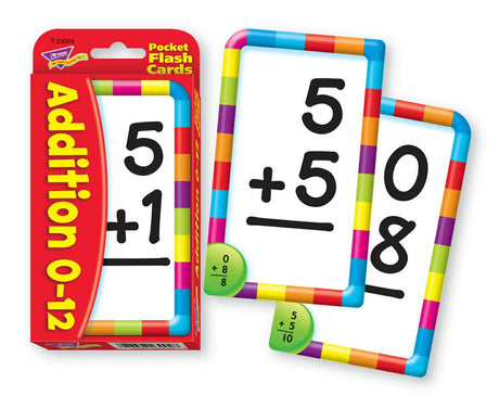 Addition 0-12 Pocket Flash Cards