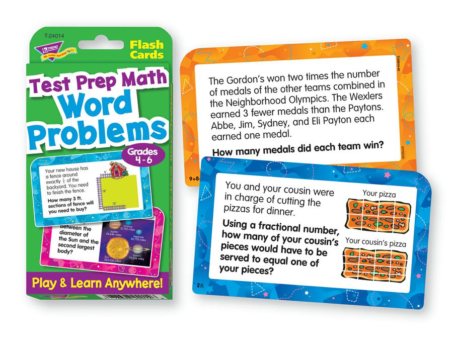 Word Problems Test Prep Math, Grades 4-6 Challenge Cards®
