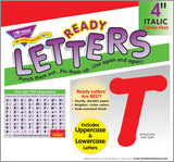 Red 4-Inch Italic Uppercase/Lowercase Combo Ready Letters®