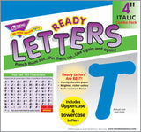 Blue 4-Inch Italic Uppercase/Lowercase Combo Ready Letters®