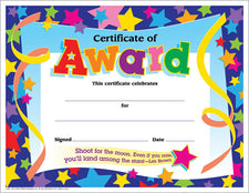 Certificate of Award Colorful Classics Certificates