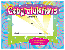 Congratulations/Swirls Colorful Classics Certificates
