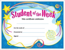 Student of the Week Colorful Classics Certificates