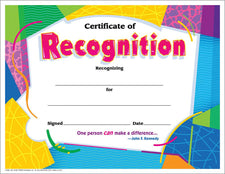 Certificate of Recognition Colorful Classics Certificates