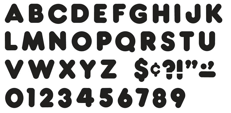 Black 2-Inch Casual Uppercase Ready Letters®