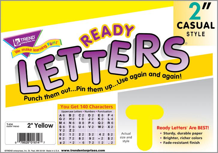 Yellow 2-Inch Casual Uppercase Ready Letters®