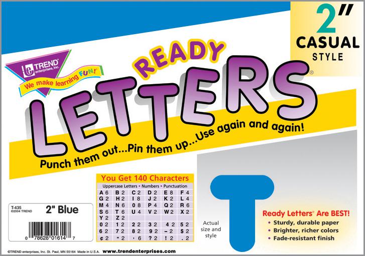 Blue 2-Inch Casual Uppercase Ready Letters®