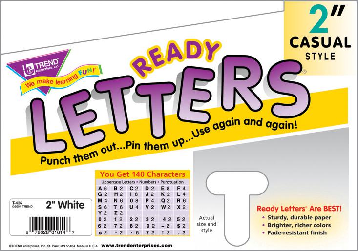 White 2-Inch Casual Uppercase Ready Letters®