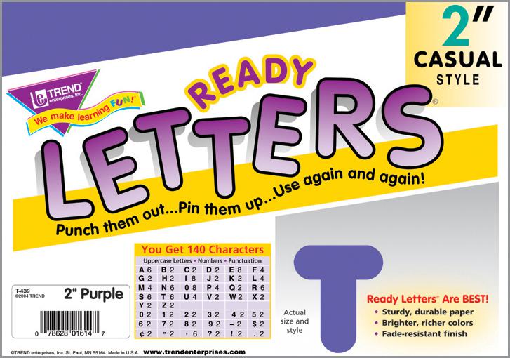 Purple 2-Inch Casual Uppercase Ready Letters®