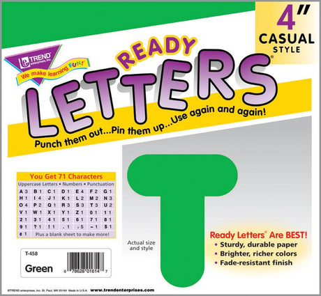 Green 4-Inch Casual Uppercase Ready Letters®