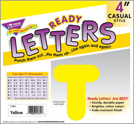 Yellow 4-Inch Casual Uppercase Ready Letters®