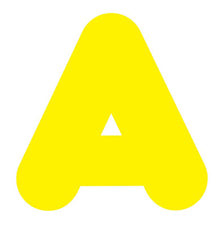 Yellow 4-Inch Casual Uppercase Ready Letters®