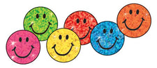 Colorful Smiles superSpots® Stickers–Sparkle