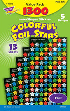 Colorful Foil Stars superShapes Stickers Value Pack