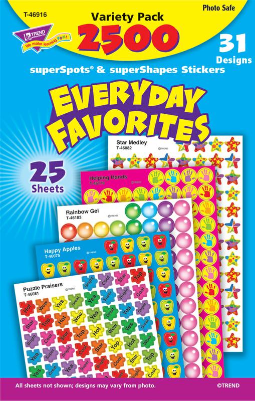 Everyday Favorites superSpots® & superShapes Stickers Variety Pack