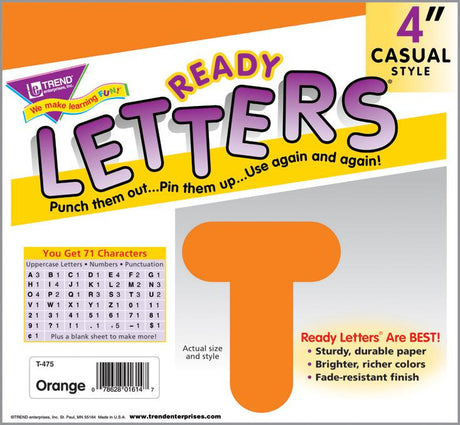 Orange 4-Inch Casual Uppercase Ready Letters®