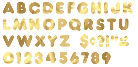 Gold Metallic 4-Inch Casual Uppercase Ready Letters®