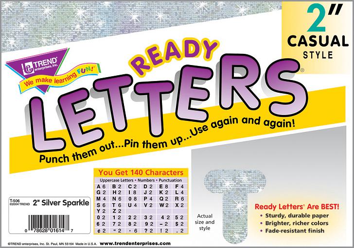 Silver Sparkle 2-Inch Casual Uppercase Ready Letters®